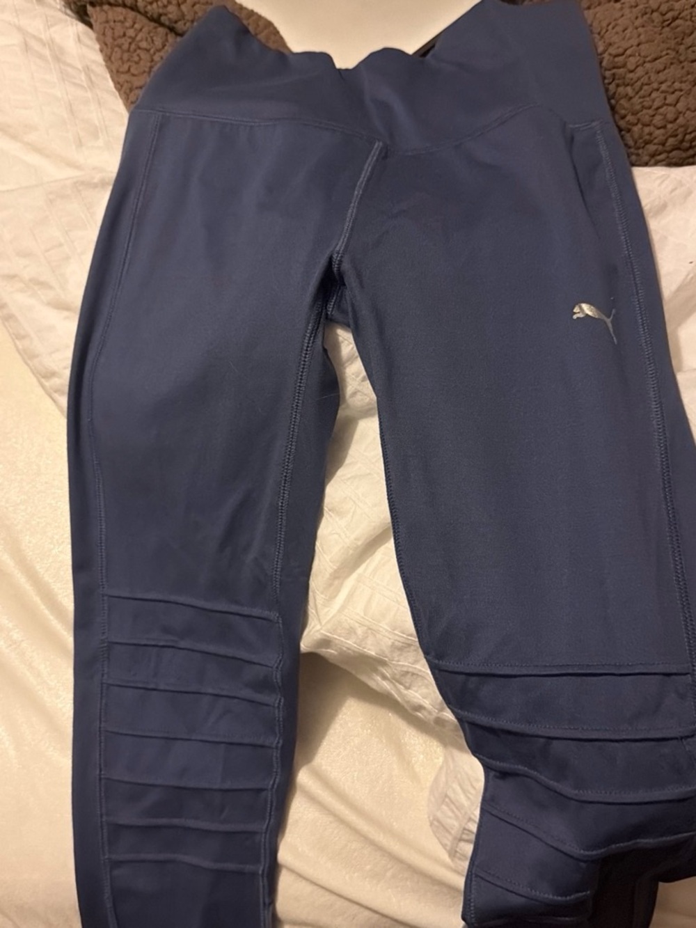 Puma Girls Navy Performance Leggings with Knee Panels